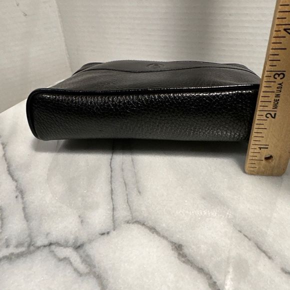 VTG Mark Cross NY black pebble leather make up travel bag case NWOT Italy - Picture 12 of 12